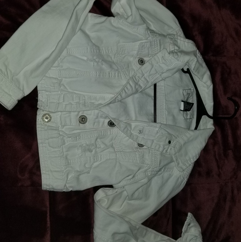 Rue 21 crop white Jean jacket